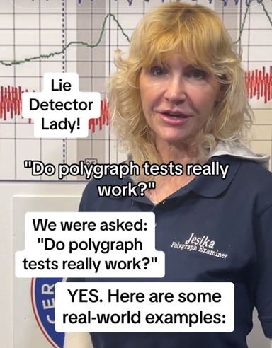 polygraph lady on TV lie detector day